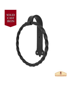 Toalheiro rústico medieval redondo de ferro forjado para... 2