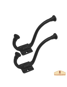 Conjunto de 2 suportes de parede, tipo gancho, em ferro...