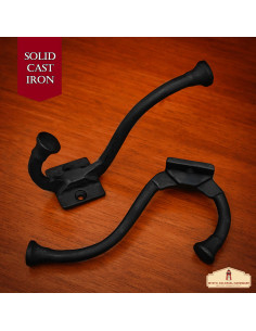 Conjunto de 2 suportes de parede, tipo gancho, em ferro... 2