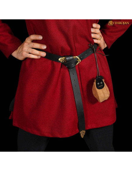 Bolsa medieval de couro marrom e...