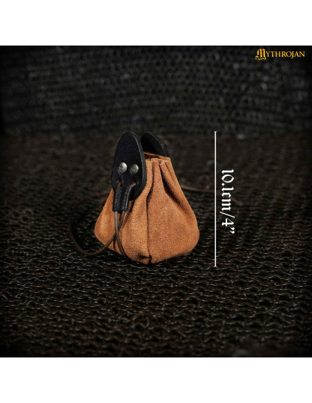 Bolsa medieval de couro marrom e...