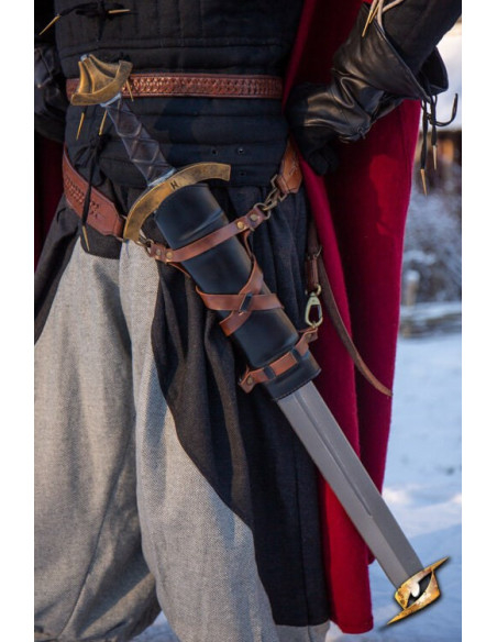 Baldric espada LARP, couro sintético
