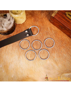 Pacote de 5 anéis de aço niquelado para cintos 2