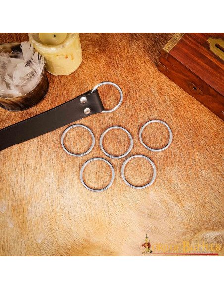 Pacote de 5 anéis de aço niquelado...