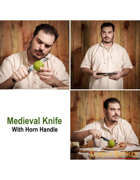 Faca medieval em aço inoxidável com...