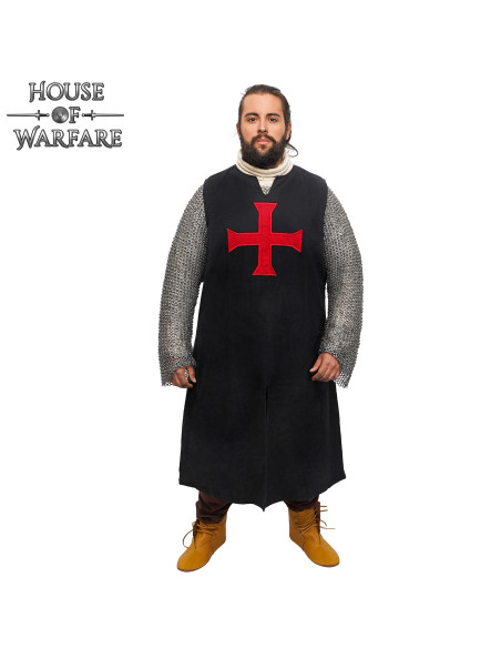 Cruzados tabardos medievais, cor preta