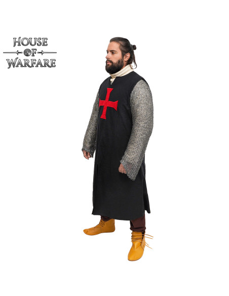 Cruzados tabardos medievais, cor preta
