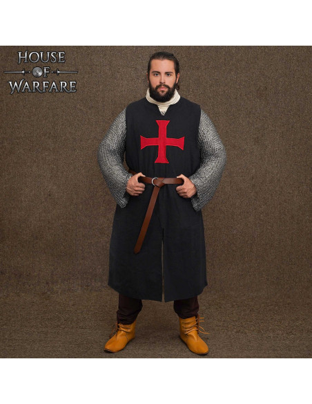 Cruzados tabardos medievais, cor preta