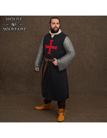 Cruzados tabardos medievais, cor preta