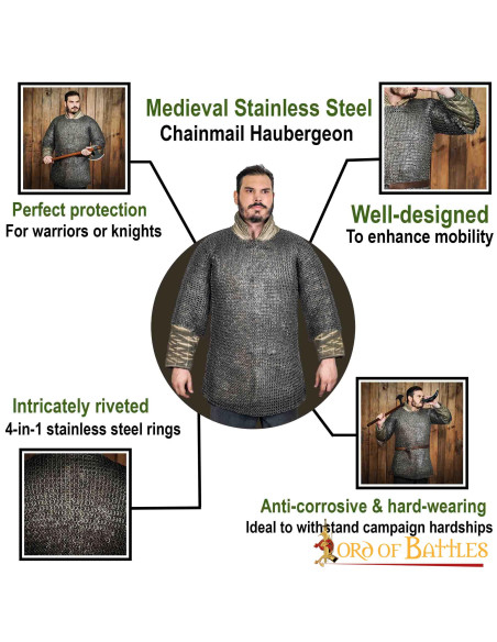 Cota de malha de aço inoxidável...