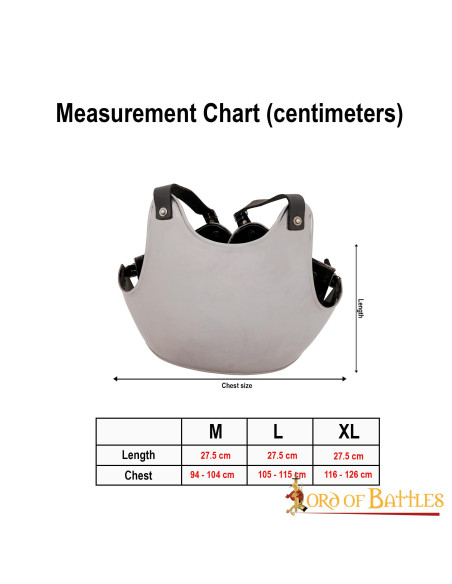 Couraça medieval em aço para...