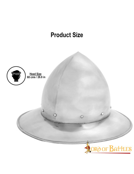 Capacete Chaleira Medieval em aço,...