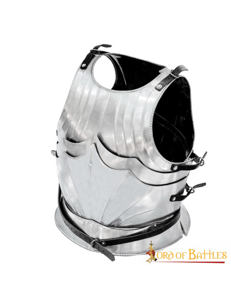 Couraça gótica medieval em aço,...