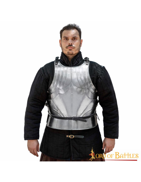 Couraça gótica medieval em aço,...