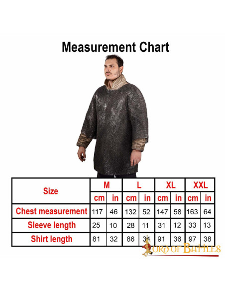 Cota de malha em aço macio, anéis...