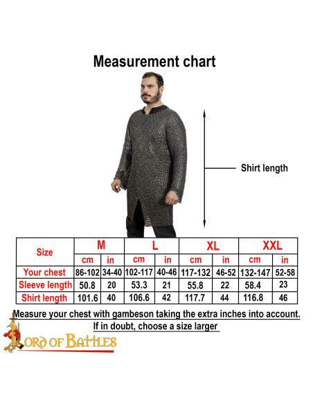 Cota de malha de aço inoxidável, anel...
