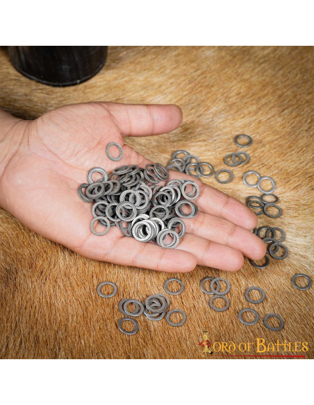 Anéis planos sólidos de aço polido, 9 mm