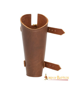 Pulseira medieval de couro para arqueiro, mão direita