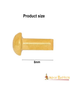 Pacote de 25 rebites de latão com cabeça de cogumelo (8 mm.) 2