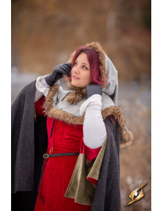 Capuz Fimbul medieval em lã - Cinza