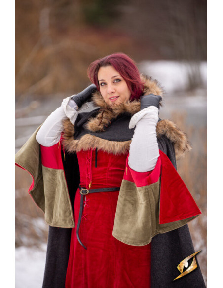 Capuz Fimbul medieval em lã - Preto