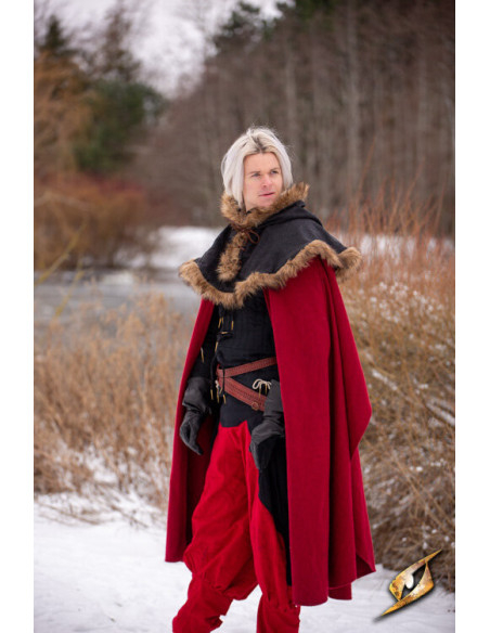 Capuz Fimbul medieval em lã - Preto