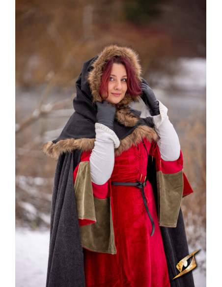 Capuz Fimbul medieval em lã - Preto