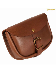 Bolsa medieval simples de couro marrom