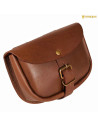 Bolsa medieval simples de couro marrom