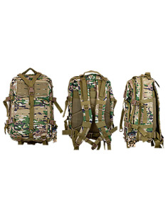 Mochila tática bárbara com corte a laser 38L, camuflada