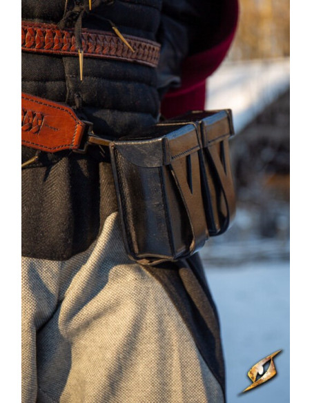 Bolsa de cinto medieval preta em...