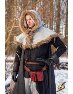 Bolsa de cinto medieval de couro rígido vermelha 2