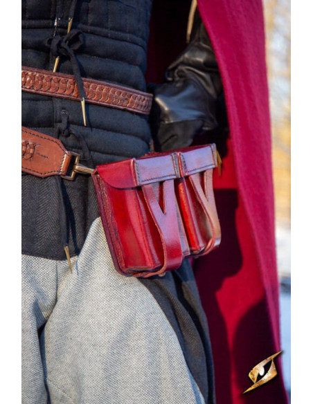 Bolsa de cinto medieval de couro...