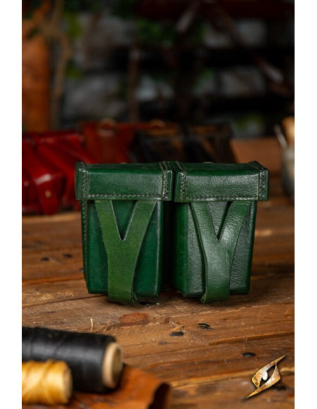 Bolsa de cinto medieval de couro...