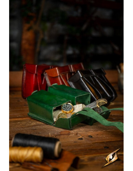 Bolsa de cinto medieval de couro...
