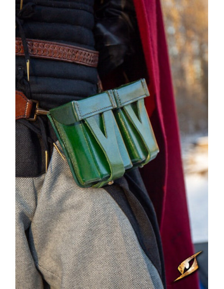 Bolsa de cinto medieval de couro...