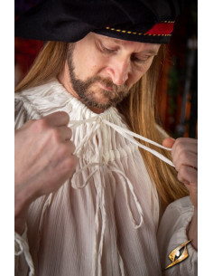 Camisa medieval modelo Crinkle, branca 2