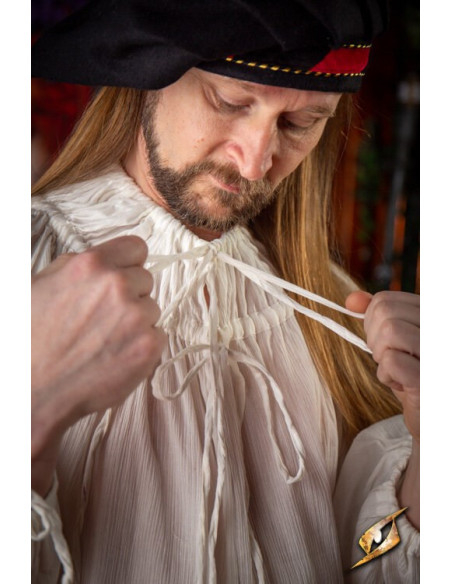 Camisa medieval modelo Crinkle, branca