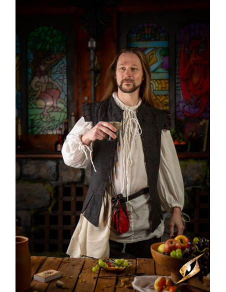 Camisa medieval modelo Crinkle, branca