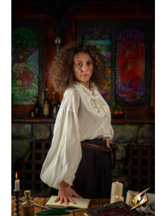 Camiseta de esgrima enrugada, branca