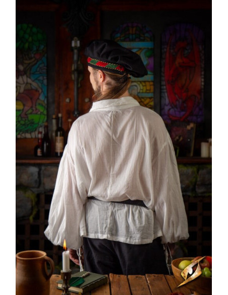 Camiseta de esgrima enrugada, branca