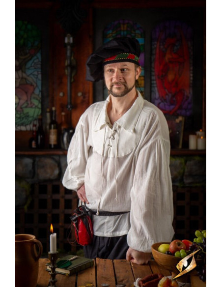 Camiseta de esgrima enrugada, branca