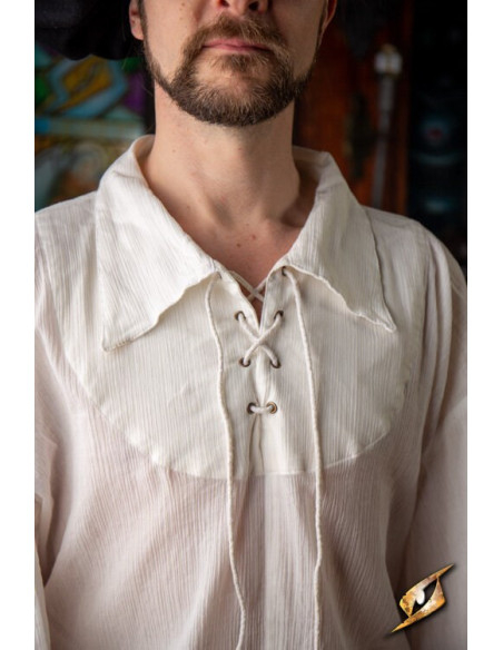 Camiseta de esgrima enrugada, branca