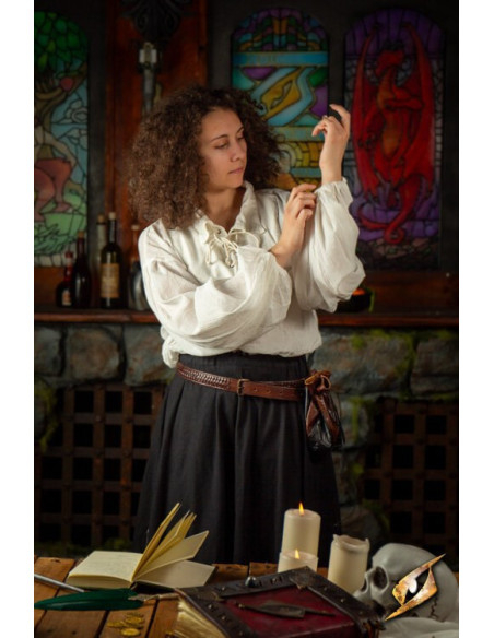 Camiseta de esgrima enrugada, branca