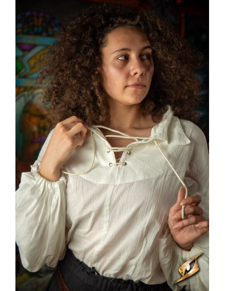 Camiseta de esgrima enrugada, branca