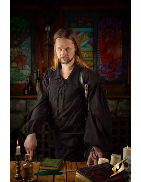 Camiseta de esgrima enrugada, preta