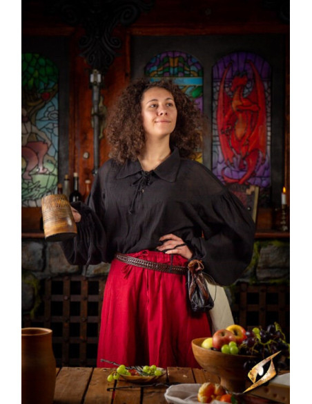 Camiseta de esgrima enrugada, preta