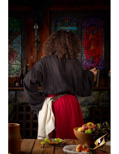 Camiseta de esgrima enrugada, preta