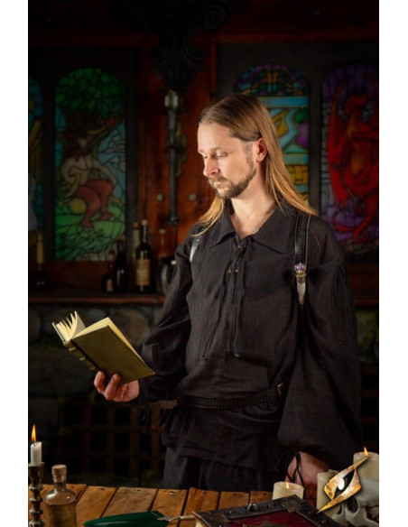 Camiseta de esgrima enrugada, preta