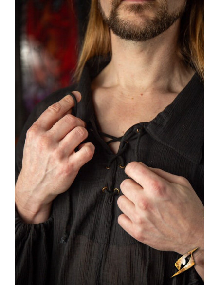 Camiseta de esgrima enrugada, preta